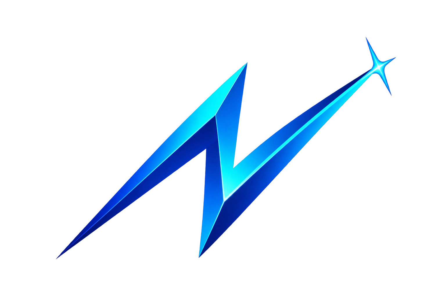 Blue lightning N mark logo