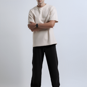 Cream Off White 1 Oversized 240 GSM T-Shirt - Cream Off-White