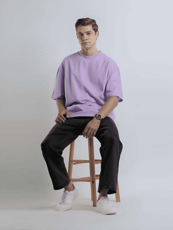 IMG_9640 Oversized 240 GSM T-Shirt - Lavender