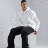 Premium White Plain Oversized 440gsm Hoodie