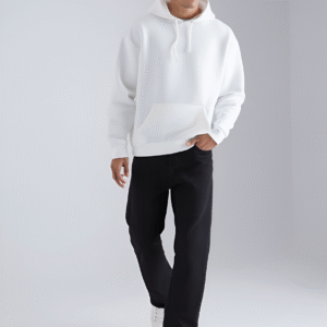 Premium White Plain Oversized 440gsm Hoodie