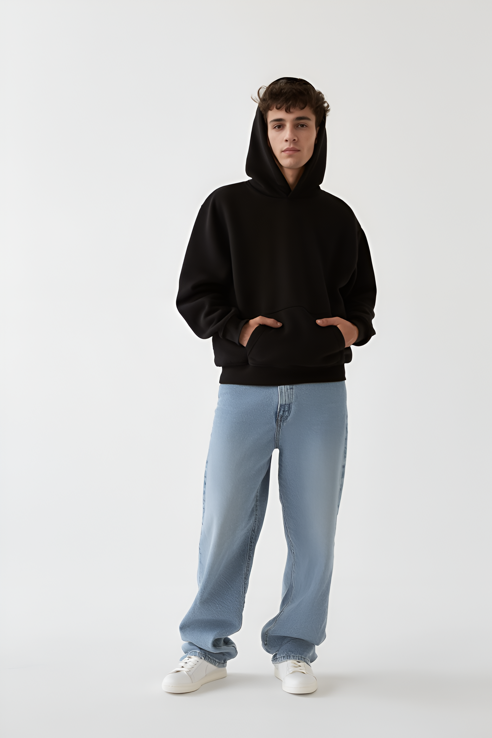 Premium Black Plain Oversized 440gsm Hoodie