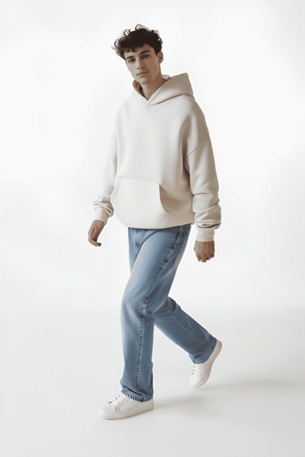Premium Off White Plain Oversized 440gsm Hoodie